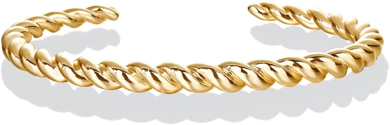 PAVOI Gold Plated Twisted Chunky Bangle Bracelet Review