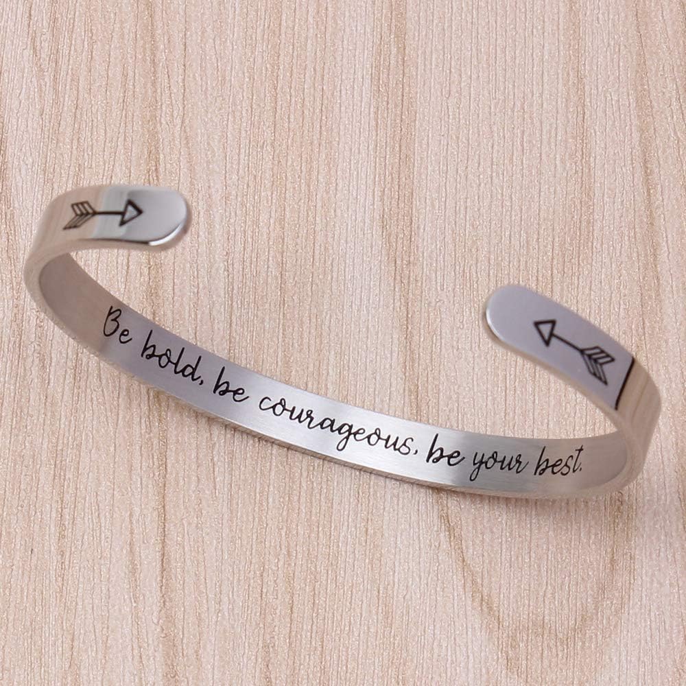 Btysun Bracelets for Women Mothers Day Bracelet Gifts from Daughter Inspirational Gifts for Women Girls Graduation Gifts for Her Motivational Birthday Cuff Bangle Friendship Personalized Mantra Jewelry