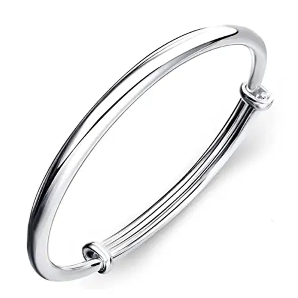 Handmade 925 Sterling Silver Bracelet Fashion Jewelry Simple Cuff Bangles for Women Valentine Mothers day Gift