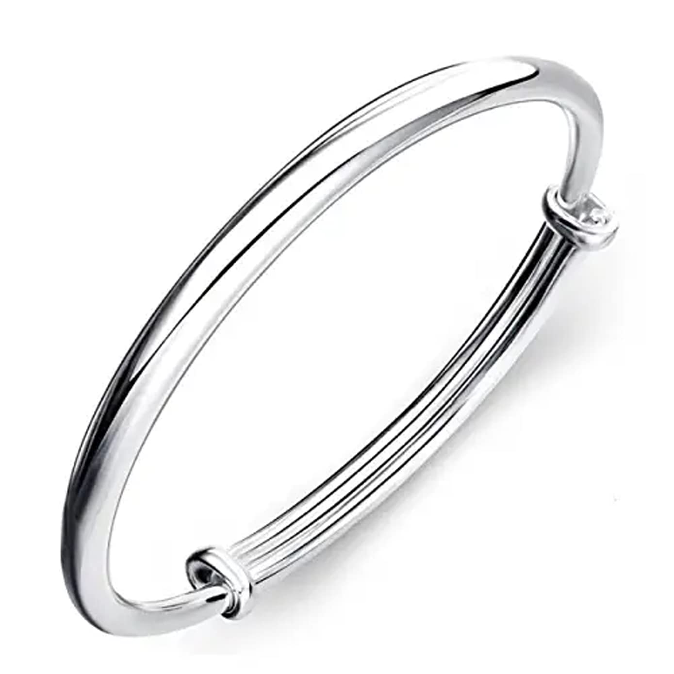 Handmade 925 Sterling Silver Bracelet Fashion Jewelry Simple Cuff Bangles Review