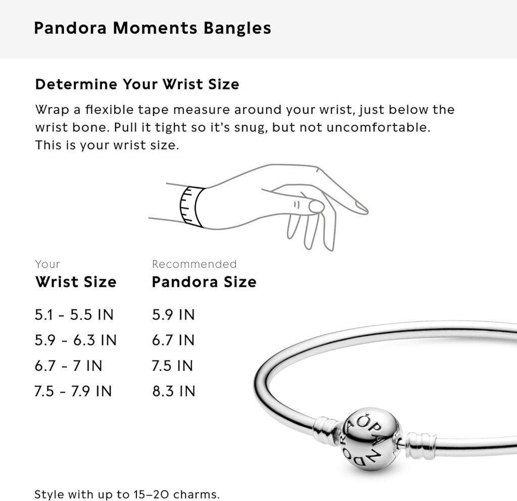 Pandora Moments Ball Clasp Bangle for Women - Compatible Moments Charms - Bangle Charm Bracelet