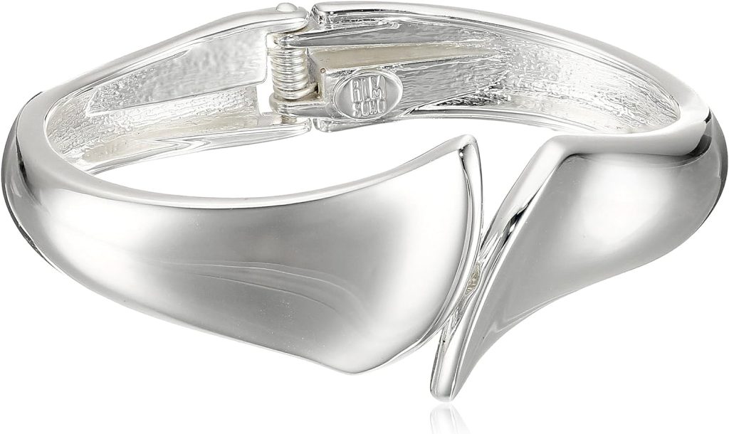 Robert Lee Morris Soho Silver Sculptural Bypass Hinged Bangle Bracelet