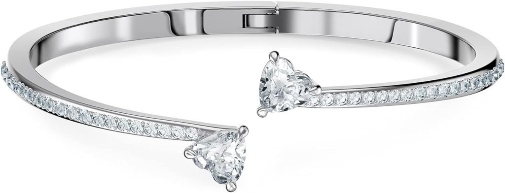 Swarovski Soul Heart Bangle Bracelet Collection, Rhodium Finish, Clear Crystals