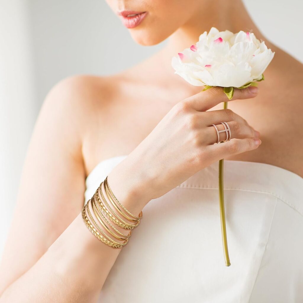 24 Pcs Gold Bangle Bracelets Set for Women Diameter 2.6 Inches Boho Stackable Textured Bracelets Indian Chunky Multi Layer Bangles Gold Jewelry Boho Golden Jewelry for Women Wedding Gift 24 Pcs Gold Bangle Bracelets Set for Women Diameter 2.6 Inches Boho Stackable Textured Bracelets Indian Chunky Multi Layer Bangles Gold Jewelry Boho Golden Jewelry for Women Wedding Gift