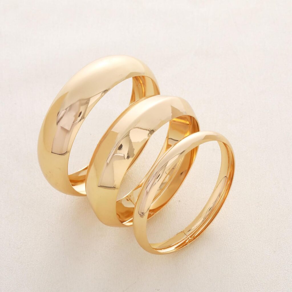 3 Pieces Gold Chunky Bracelets for Women Golden Bangles for Women Punk Style Wide Chunky Cuff Bracelets Stack 3 Pieces Gold Chunky Bracelets for Women Golden Bangles for Women Punk Style Wide Chunky Cuff Bracelets Stack