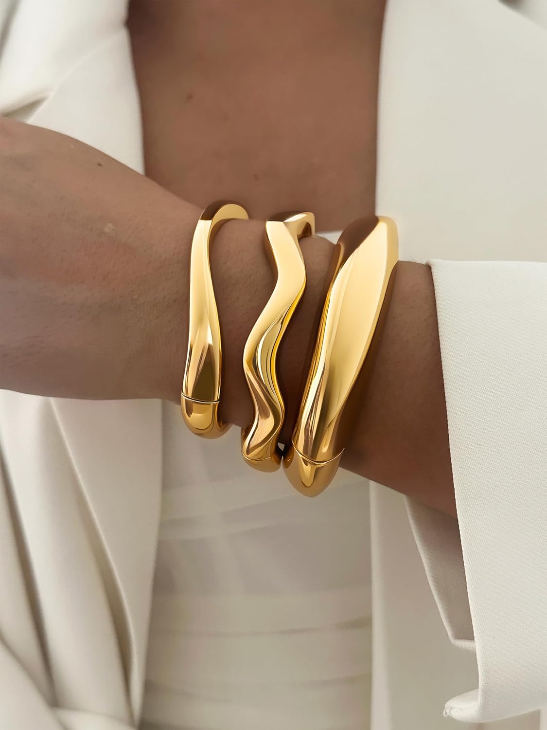 3Pcs Chunky Gold Bangles review