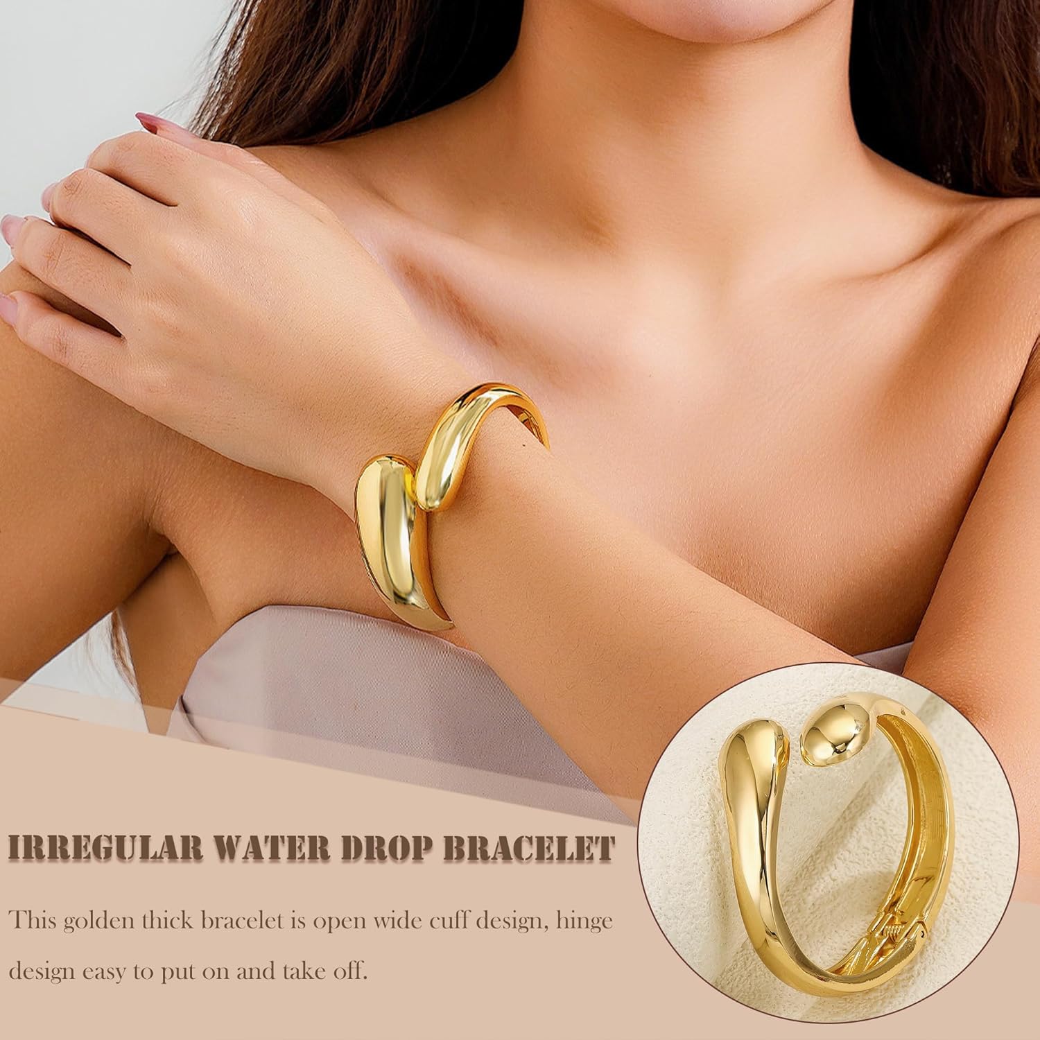 4 Pcs Women Golden Silvery Cuff Bracelets review