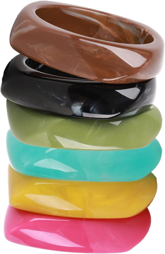 6 Pcs Acrylic Resin Chunky Bangle Bracelets for Women, Colorful Glass Bracelets Vintage Wide Irregular Geometric Plastic Bracelet for Women Jewelry 6 Pcs Acrylic Resin Chunky Bangle Bracelets for Women, Colorful Glass Bracelets Vintage Wide Irregular Geometric Plastic Bracelet for Women Jewelry