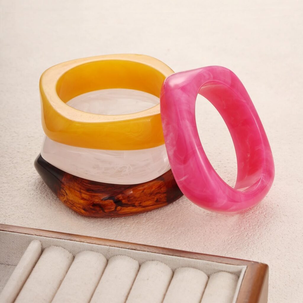 Acrylic Chunky Bangle Bracelets for Women, Irregular Punk Acrylic Resin Bangle Geometric Cuff Wide Wristband Bracelet Fashions Thick Acetate Statement Jewelry Set Acrylic Chunky Bangle Bracelets for Women, Irregular Punk Acrylic Resin Bangle Geometric Cuff Wide Wristband Bracelet Fashions Thick Acetate Statement Jewelry Set