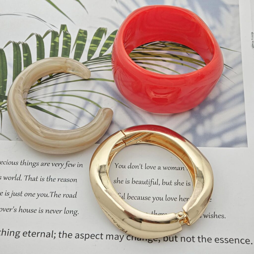 Chunky Acrylic Bangle Gold Bracelets Set for Women Resin Bangle Bracelet Set Big Thick Wide Statement Stacking Bangle Bracelets Chunky Acrylic Bangle Gold Bracelets Set for Women Resin Bangle Bracelet Set Big Thick Wide Statement Stacking Bangle Bracelets