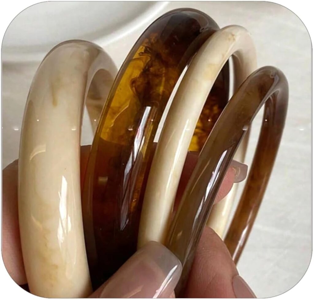 ÌF ME Acrylic Bangles Bracelets For Women, Maillard Lightweight Chunky Resin Bracelets, Boho Jewelry Gift ÌF ME Acrylic Bangles Bracelets For Women, Maillard Lightweight Chunky Resin Bracelets, Boho Jewelry Gift