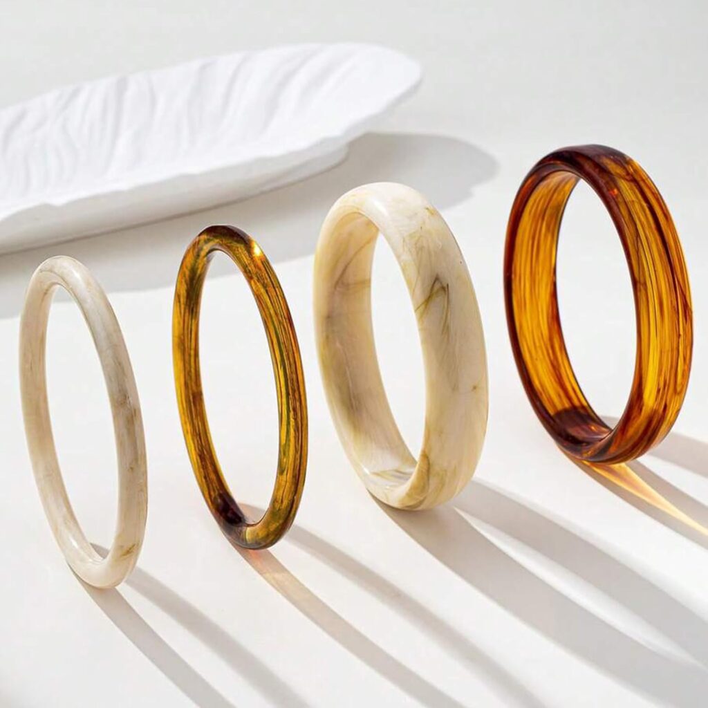 ÌF ME Acrylic Bangles Bracelets For Women, Maillard Lightweight Chunky Resin Bracelets, Boho Jewelry Gift ÌF ME Acrylic Bangles Bracelets For Women, Maillard Lightweight Chunky Resin Bracelets, Boho Jewelry Gift