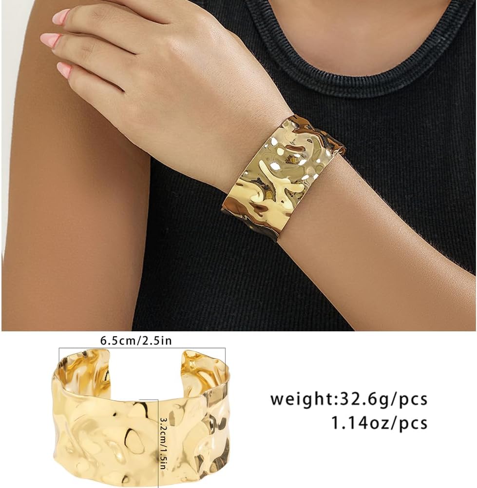 3PCS Chunky Gold Cuff Bracelets review guide 3pcs chunky gold cuff bracelets review visual