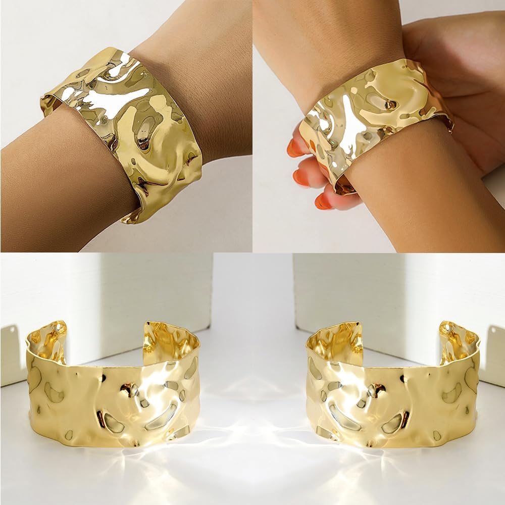 3PCS Chunky Gold Cuff Bracelets review guide 3pcs chunky gold cuff bracelets review picture