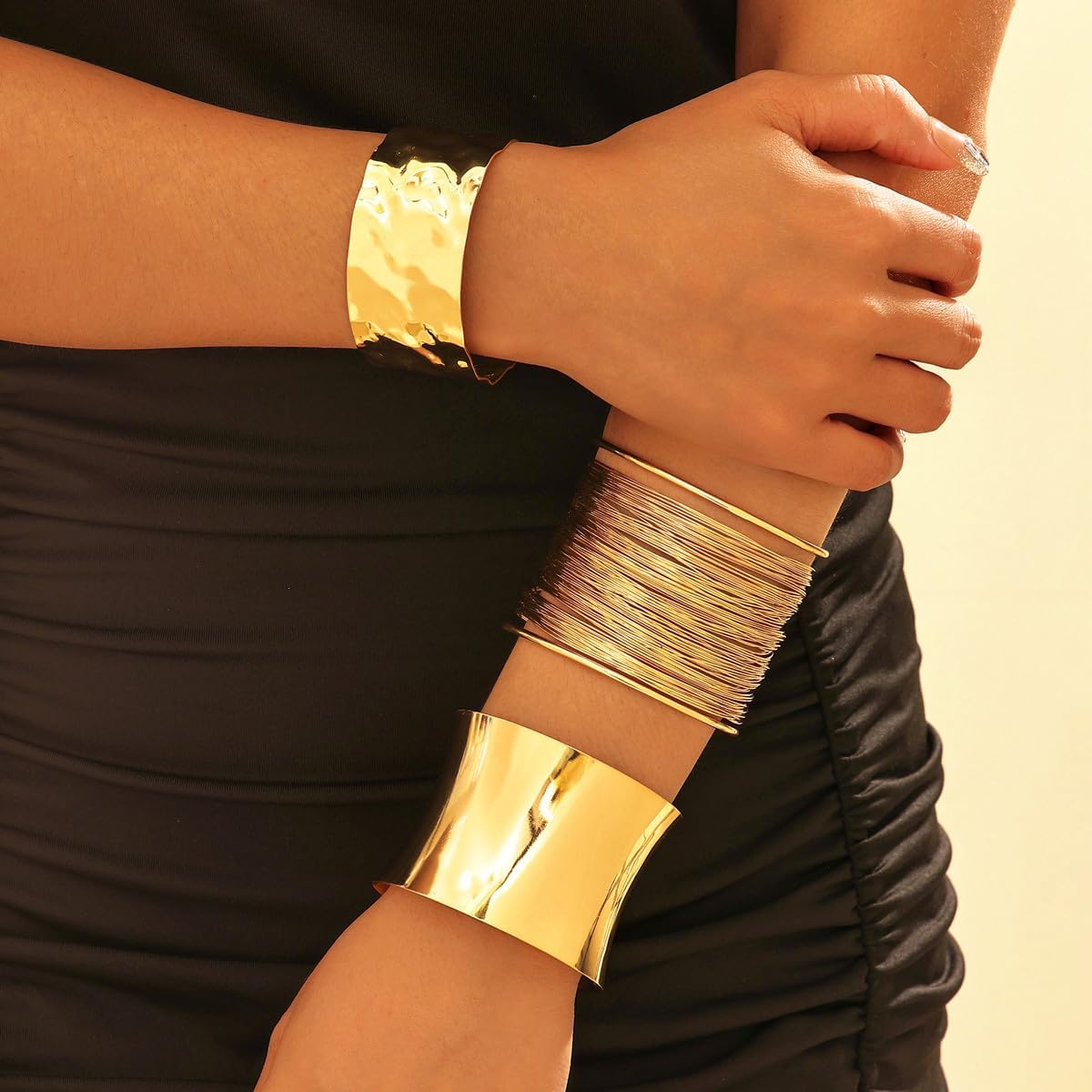 3PCS Gold Chunky Cuff Bracelets review essentials