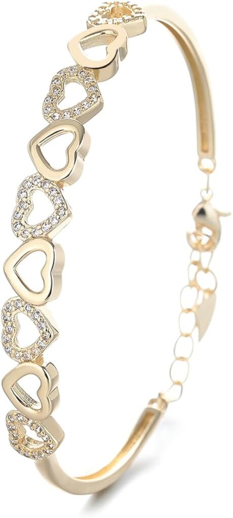 Amy and Annette 14K Gold Hearts Bangle review tips Amy and annette 14k gold hearts bangle review photo