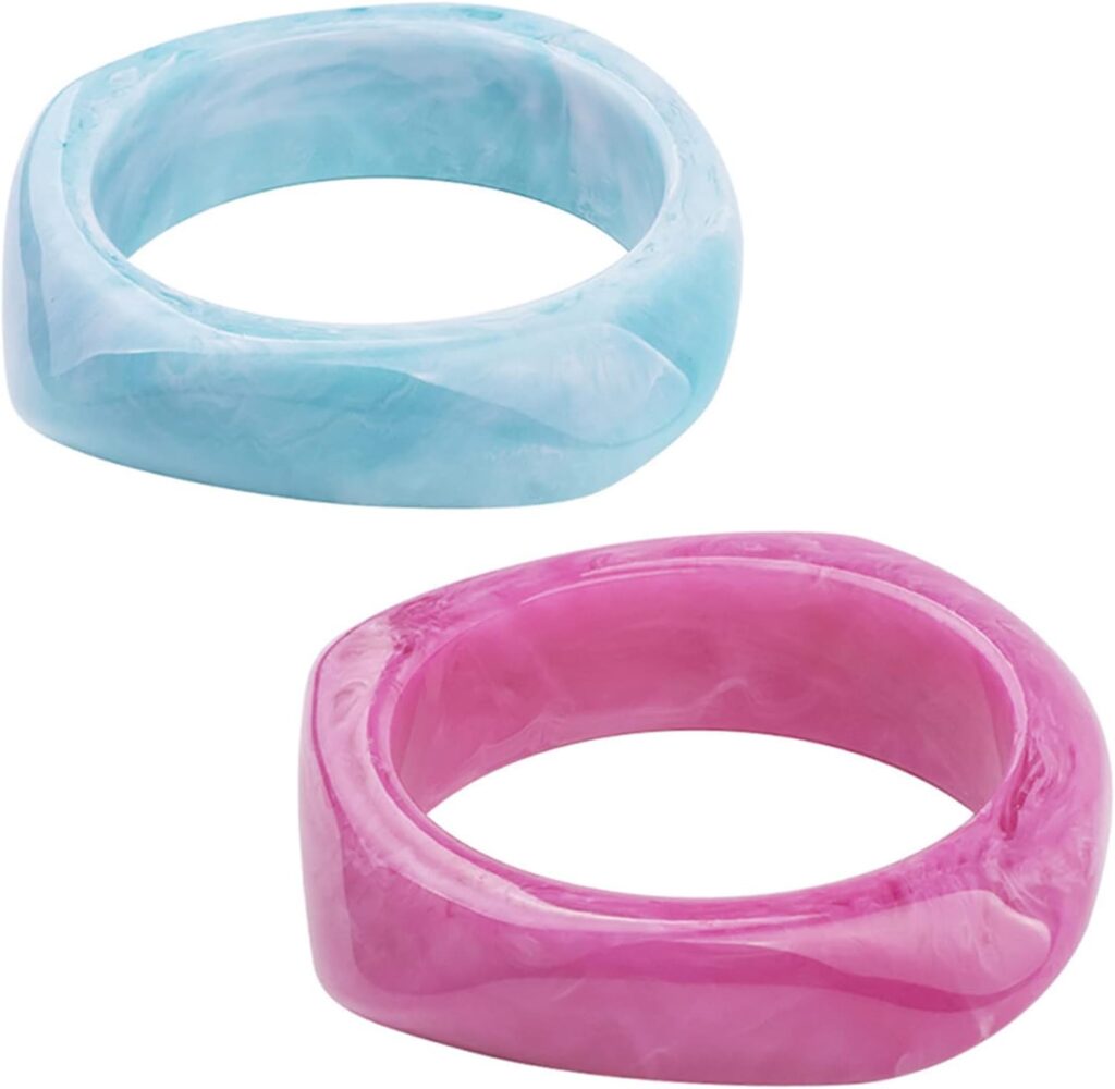 Caiyao 2Pcs Chunky Acrylic Transparent Candy Color Geometric Round Square Cuff Bangle Bracelet Set for Women Resin Acetate Tortoiseshell Wristband Bracelet Statement Jewelry Birthday Gift Caiyao 2Pcs Chunky Acrylic Transparent Candy Color Geometric Round Square Cuff Bangle Bracelet Set for Women Resin Acetate Tortoiseshell Wristband Bracelet Statement Jewelry Birthday Gift