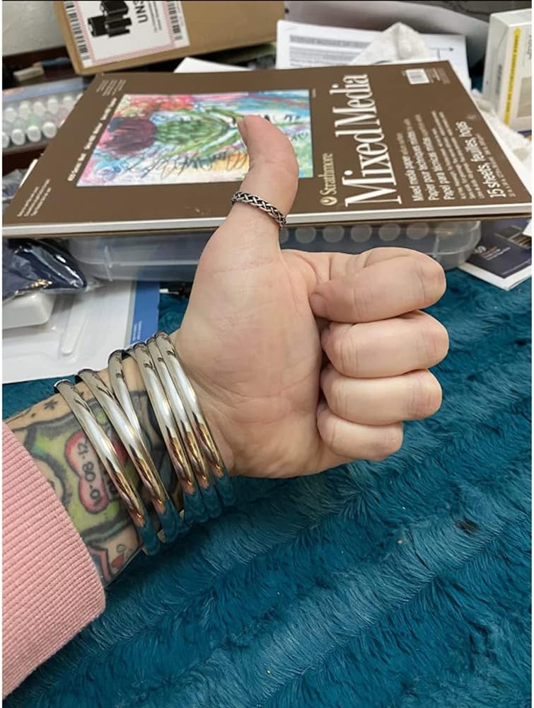 Castillna stainless steel xxl plus size bangle set image