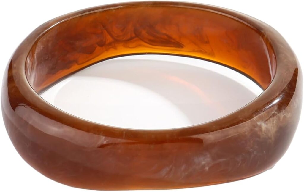 Chunky Acrylic Bangles Bracelets For Women Geometric Acrylic Resin Acetate Mottled Wide Bangle Bracelet Statement Colorful Bangles for Party