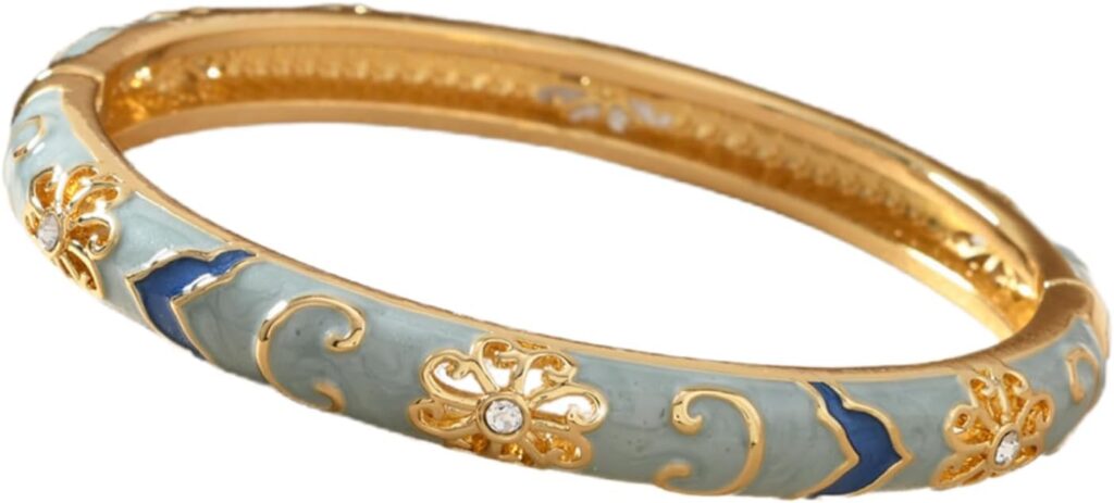 Cloisonne Bracelet For Women, Chunky Bangle Trendy Cute Flower Enamel Bangles Multi Tone Engraved Cuff Gold Plated Bracelets Stackable Wife Jewelry Friendship Gift Cloisonne Bracelet For Women, Chunky Bangle Trendy Cute Flower Enamel Bangles Multi Tone Engraved Cuff Gold Plated Bracelets Stackable Wife Jewelry Friendship Gift