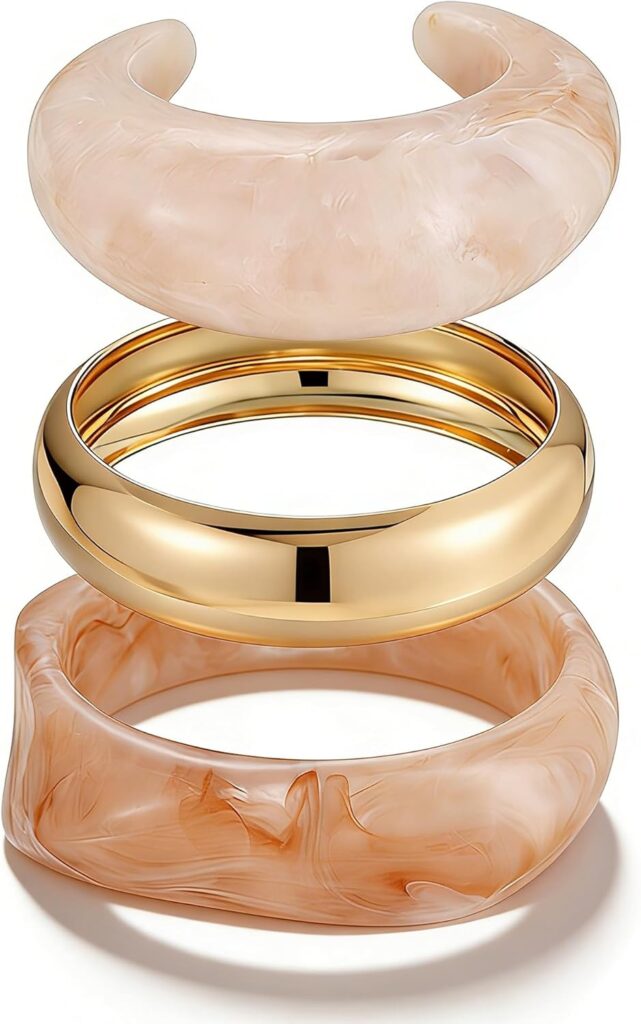 Faxhion chunky resin acrylic bangle bracelets review visual