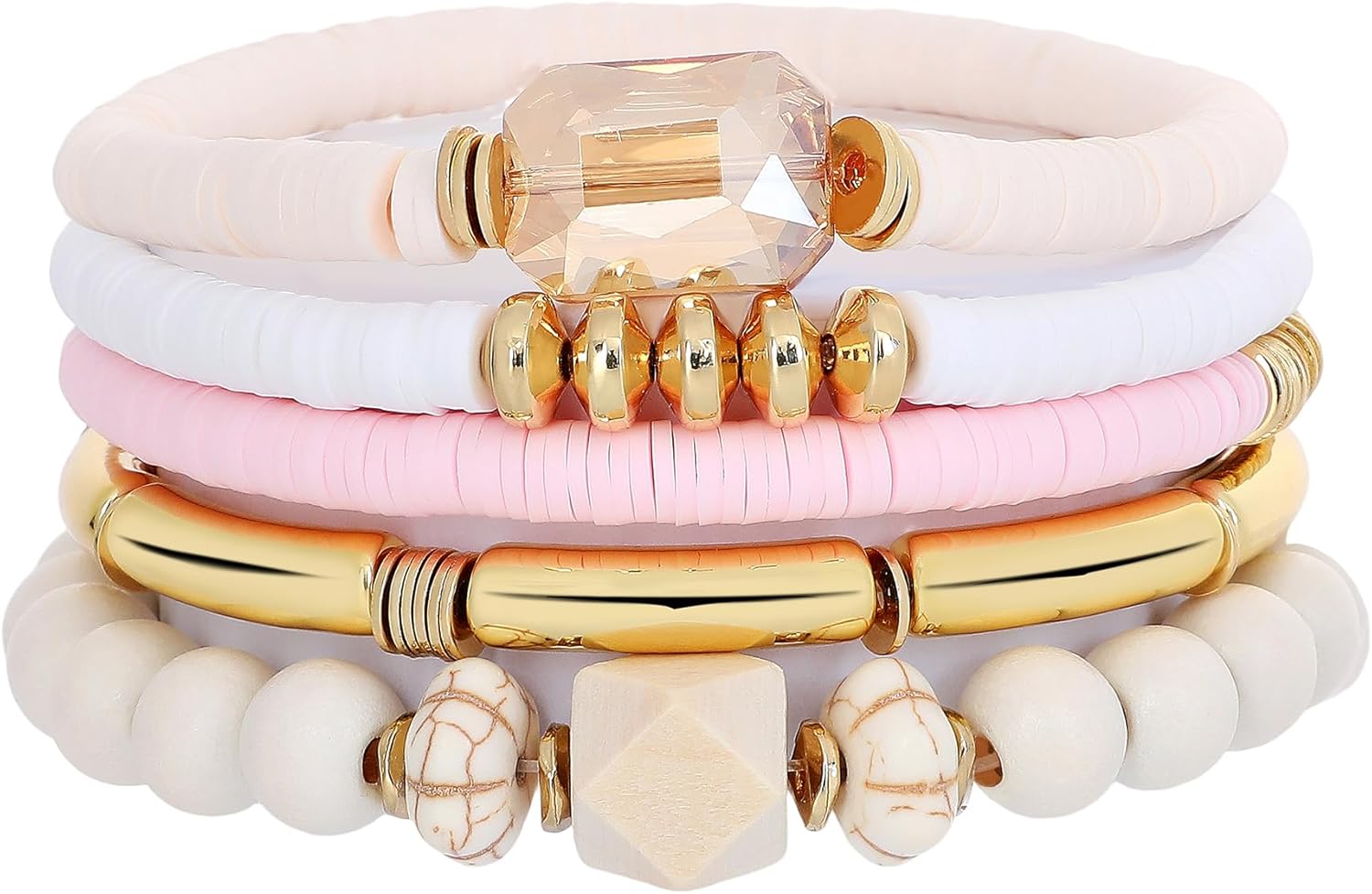 GOOJIDS Beaded Gold Plated Bangles Bracelet review overview