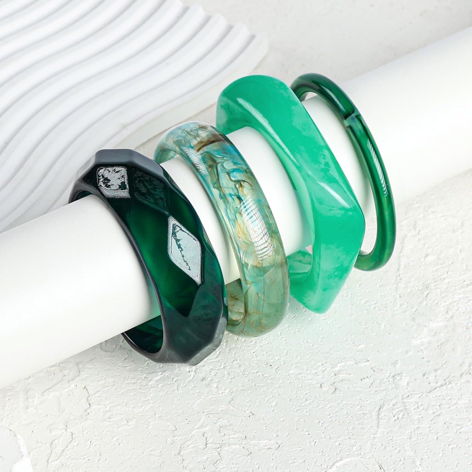 Green Acrylic Resin Bangles Bracelets review