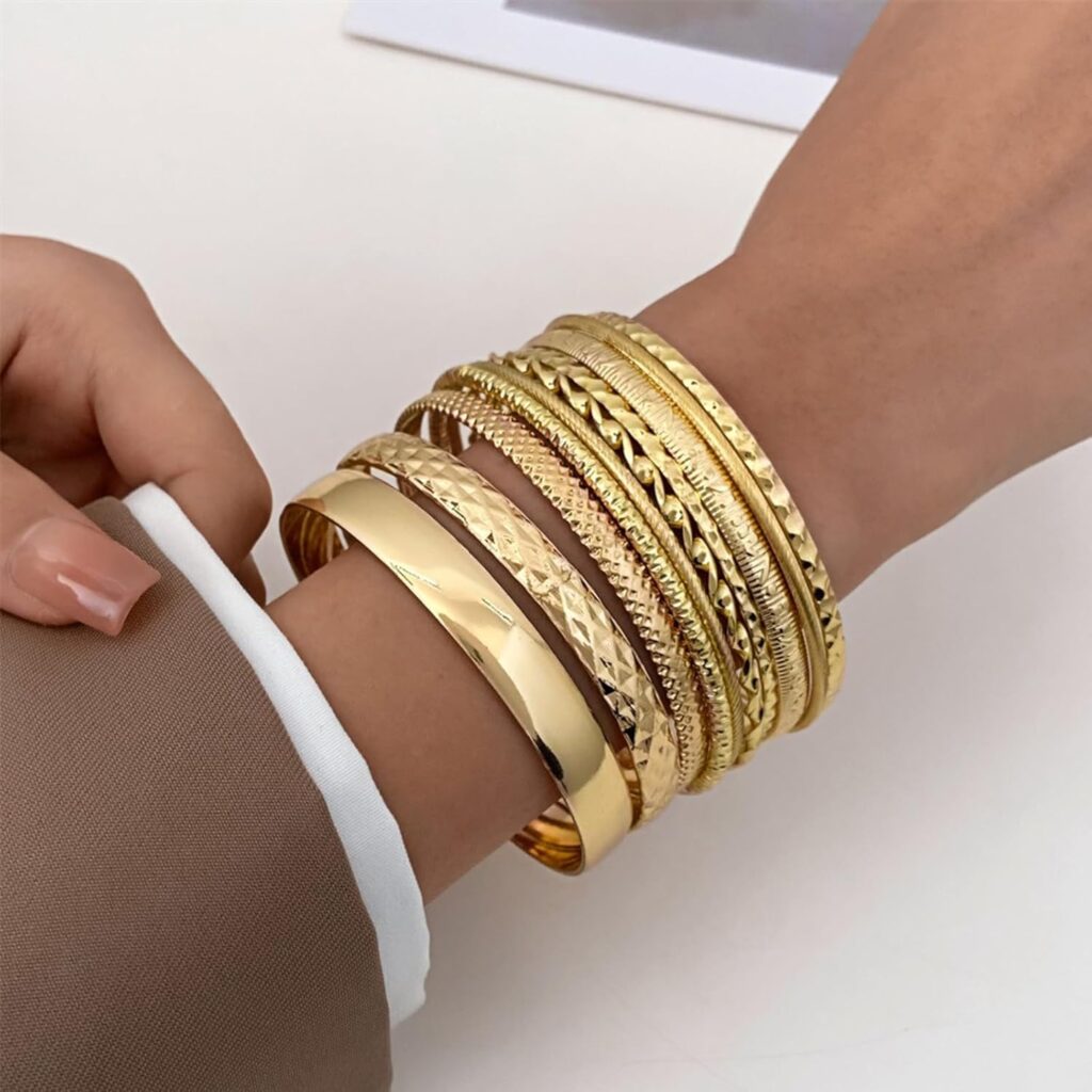 Ifkm gold boho bangle bracelet set review photo