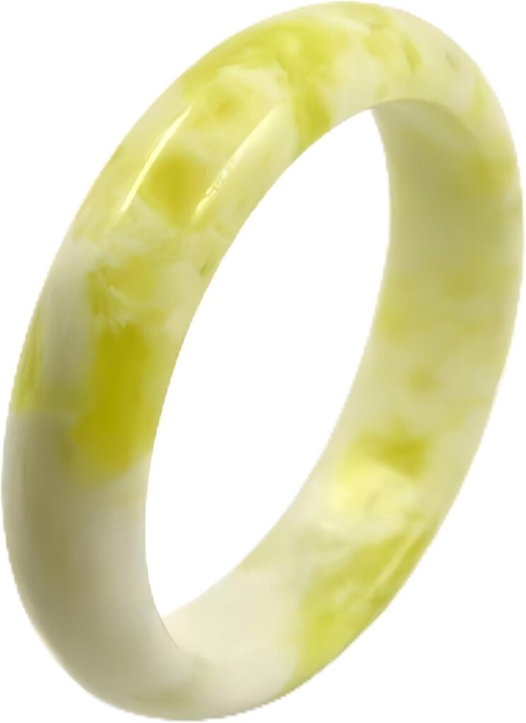 Natural Jade Stone Bangle Bracelet -Round Multi-Polished Design with Box, Feng Shui Good Luck Accessory, Positive Energy Gift for Women Men Natural jade stone bangle bracelet review image