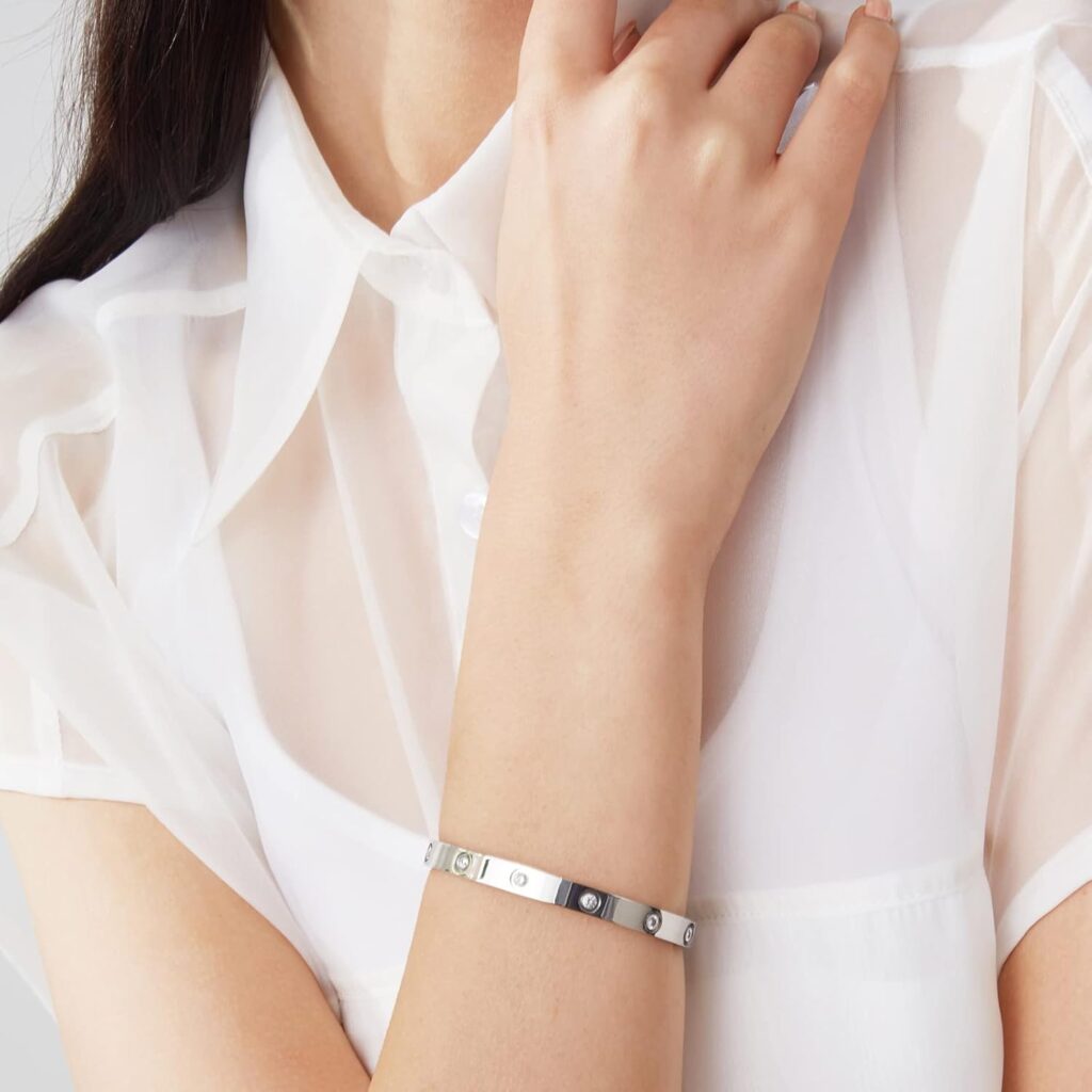 PDWZNBA 18K Gold-Plated Love Friendship Bracelets Trendy Stainless Steel Bangle Jewelry Gifts for Women Pdwznba 18k gold-plated love friendship bracelet review visual