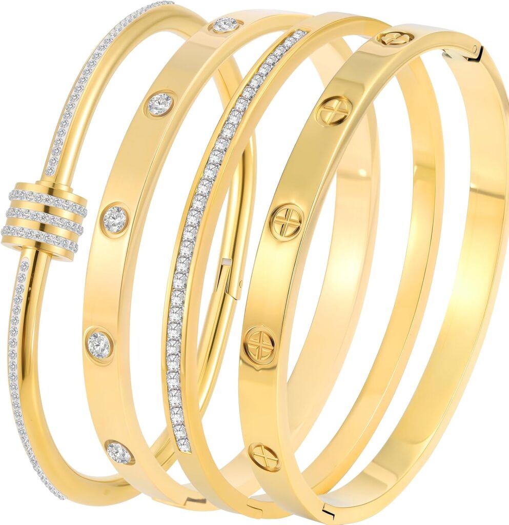 Stainless steel bangle bracelet set review visual