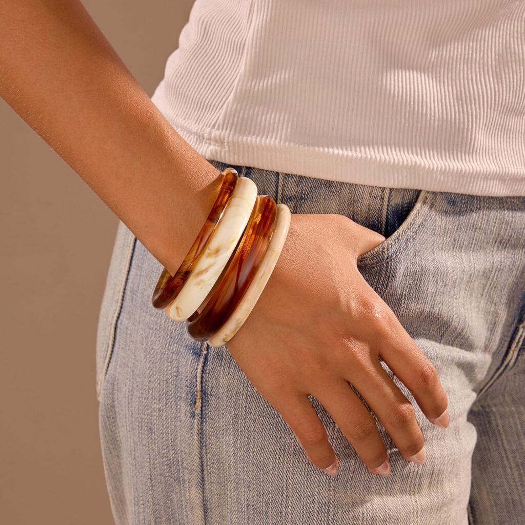 Sygy 4pcs chunky acrylic bangles review photo