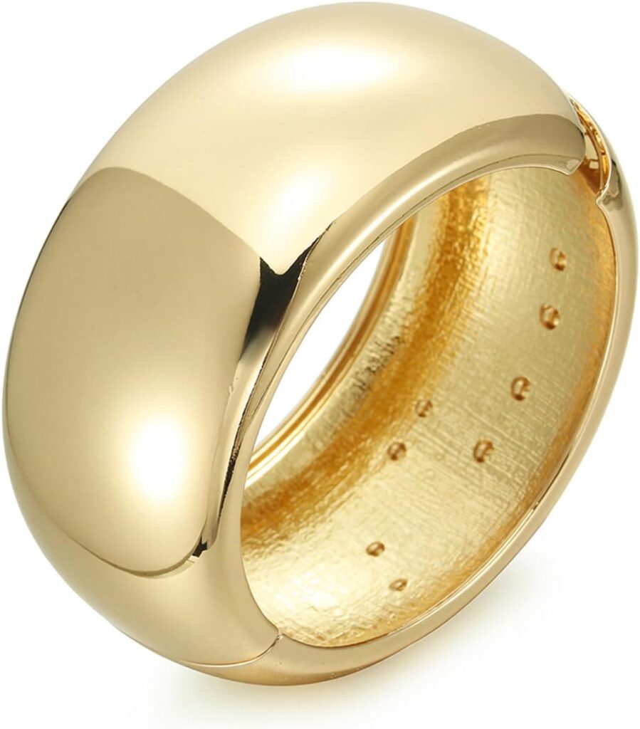 Ymbycm chunky gold-plated bangle bracelet review image