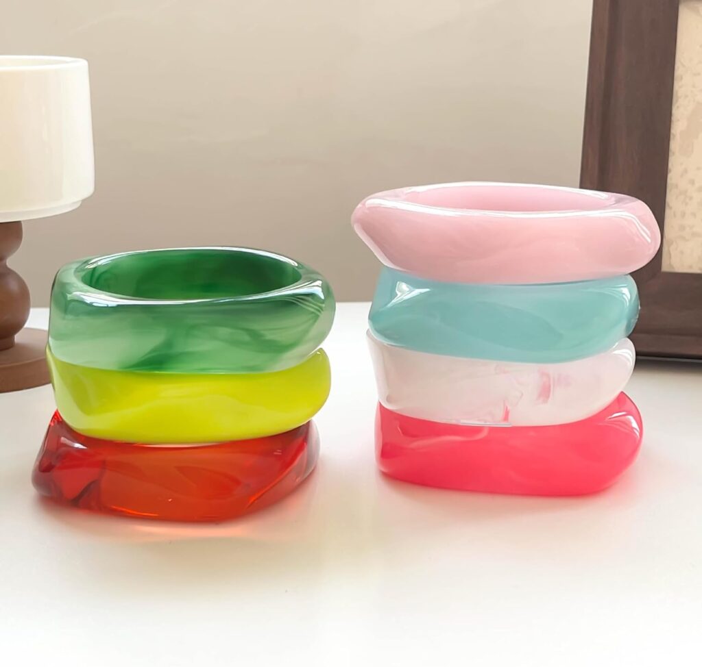 Caiyao colorful square acrylic resin bangle review image