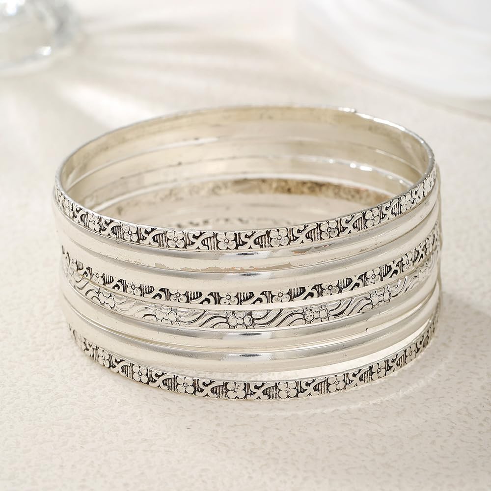 Caiyao vintage gold silver bangle bracelets review illustration