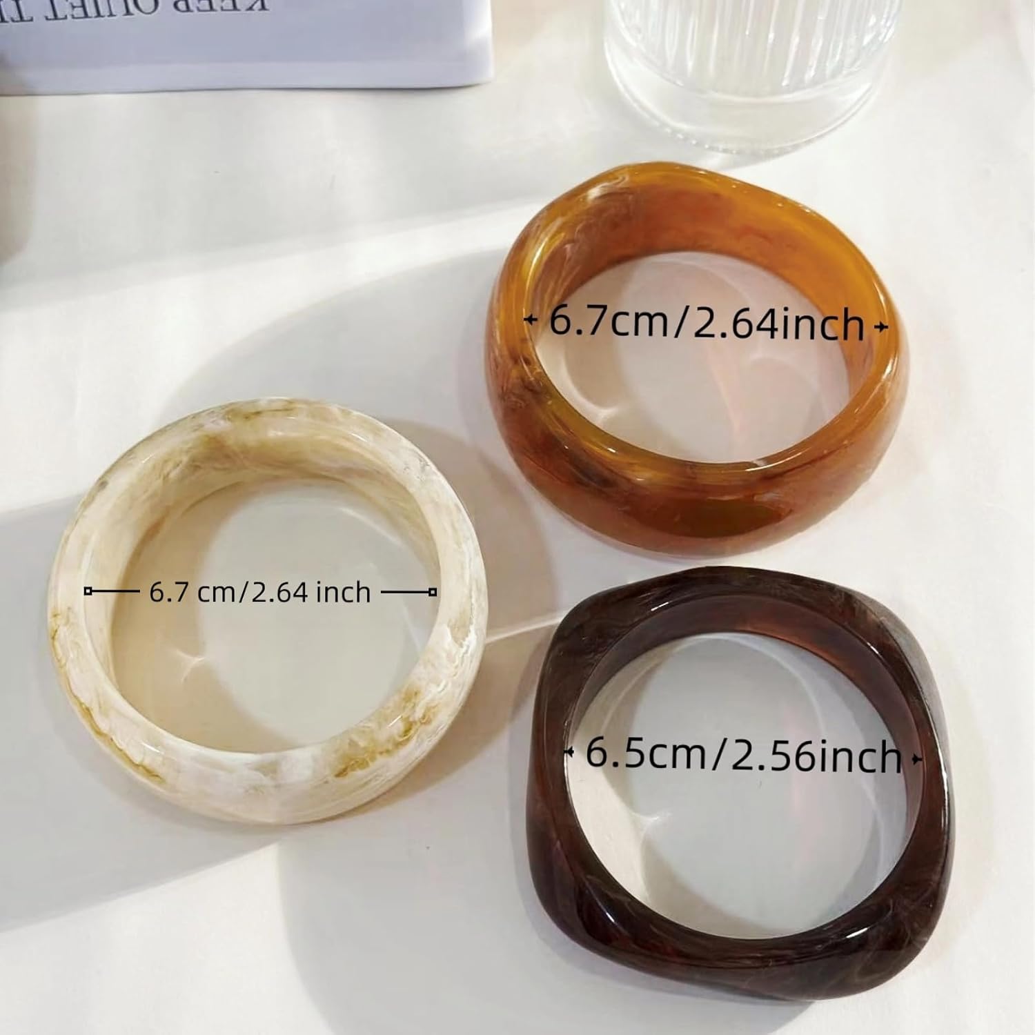 Chunky Bracelet Set Women 3-Pack Acrylic Resin Bangles review tips