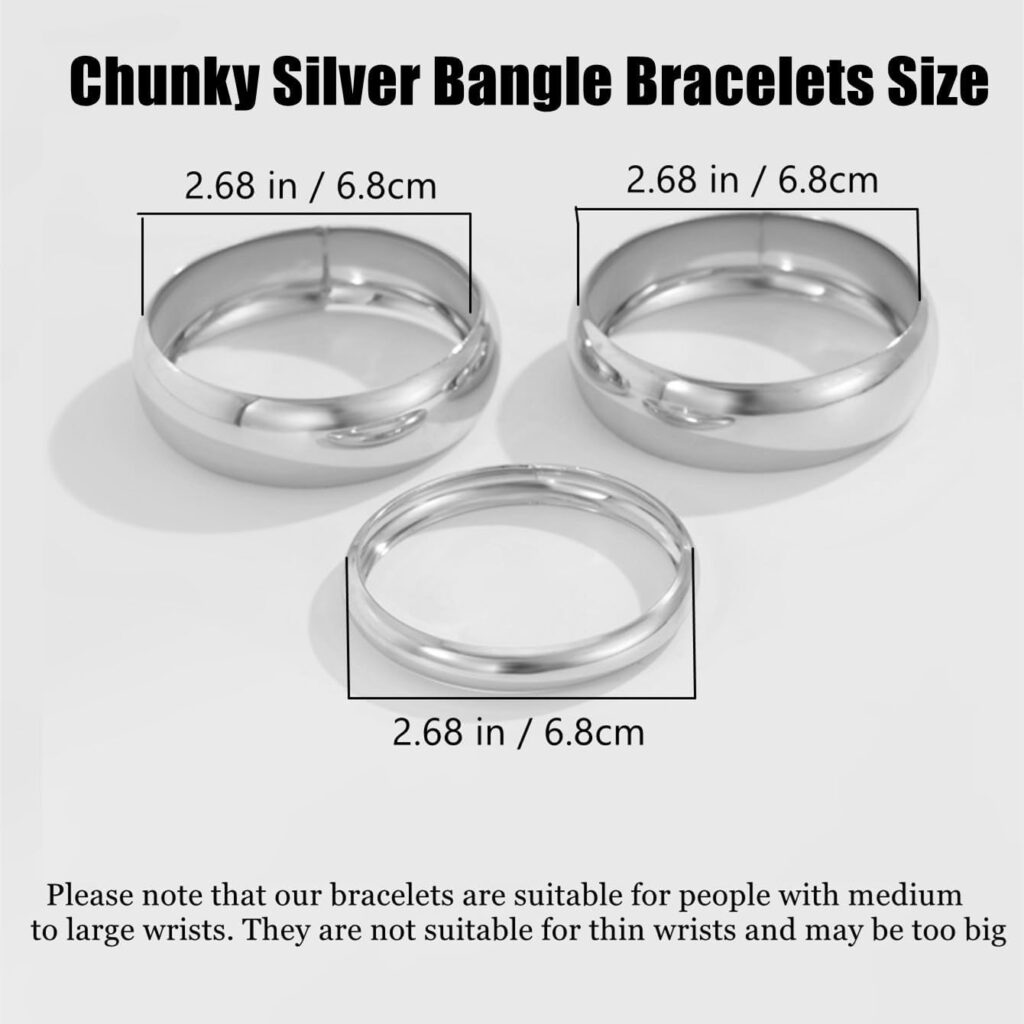Chunky Gold Bangle Bracelets for Women Stack Trendy Silver Wide Wrist Statement Cuff Bracelet Arm Cuffs Upper Bangle Fashion Jewelry Gift Accessories Stack trendy silver wide wrist cuff review visual