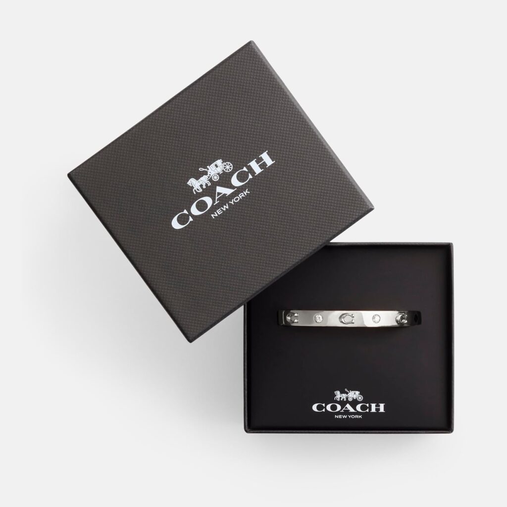 Coach women's signature c logo hinged bangle bracelet visual