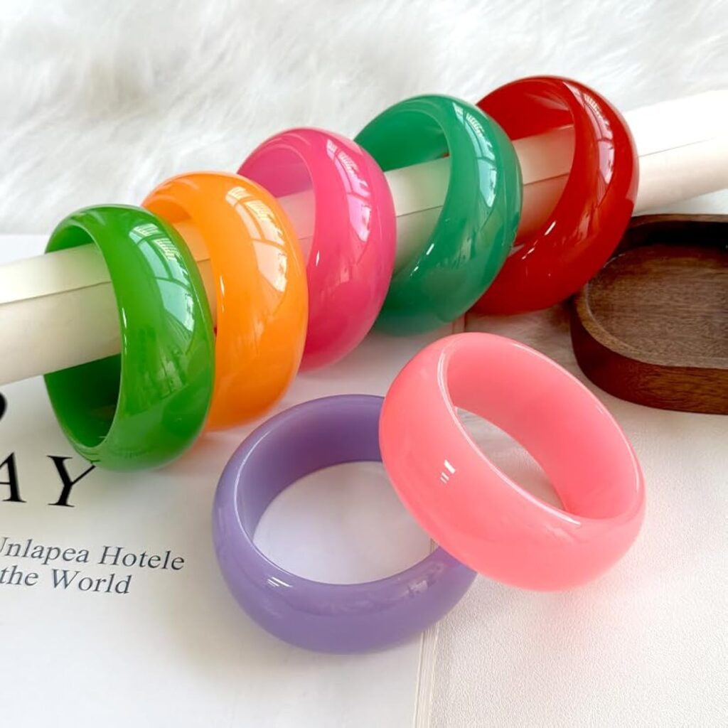 Colorful Acrylic Resin Irregular Geometric Bangle Bracelet for Women Handmade Chunky Round Wide Transparent Wristband Bracelet Fashion Party Jewelry Colorful acrylic geometric bangle bracelet review photo