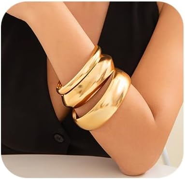 Denifery 3pcs chunky gold bangle bracelets review picture