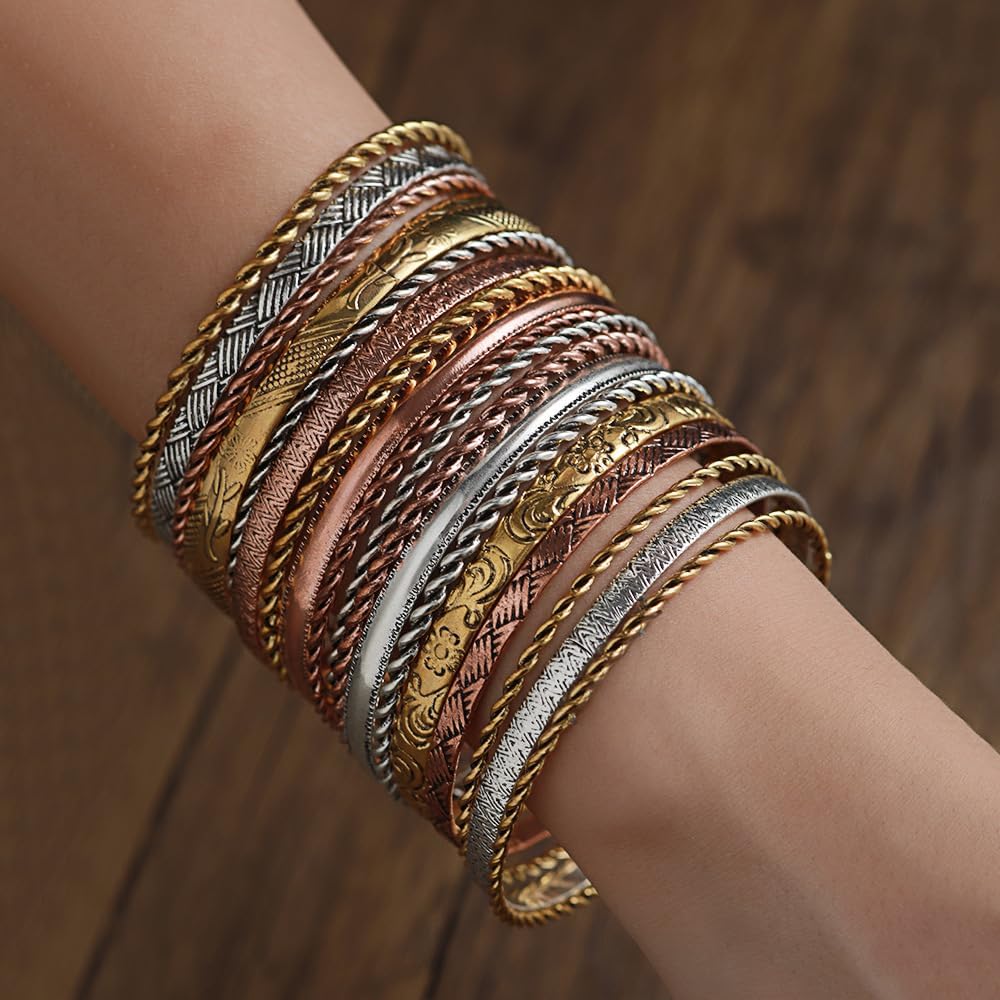 Gold bangle bracelets chunky gold set cuff bracelet picture