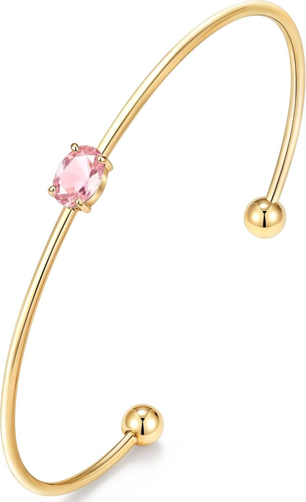 Gold Bangle for Women, Dainty 14K Gold Silver Plated Bracelet Non Tarnish Waterproof Trendy Simple Diamond Cubic Zirconia Bangle Bracelet Charm Jewelry.Gift for Mothers Day Valentines Day Birthday Wedding Gold bangle for women review photo