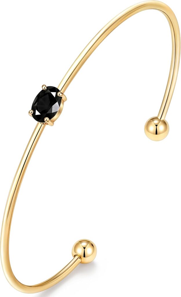 Gold Bangle for Women, Dainty 14K Gold Silver Plated Bracelet Non Tarnish Waterproof Trendy Simple Diamond Cubic Zirconia Bangle Bracelet Charm Jewelry.Gift for Mothers Day Valentines Day Birthday Wedding Gold bangle for women review illustration