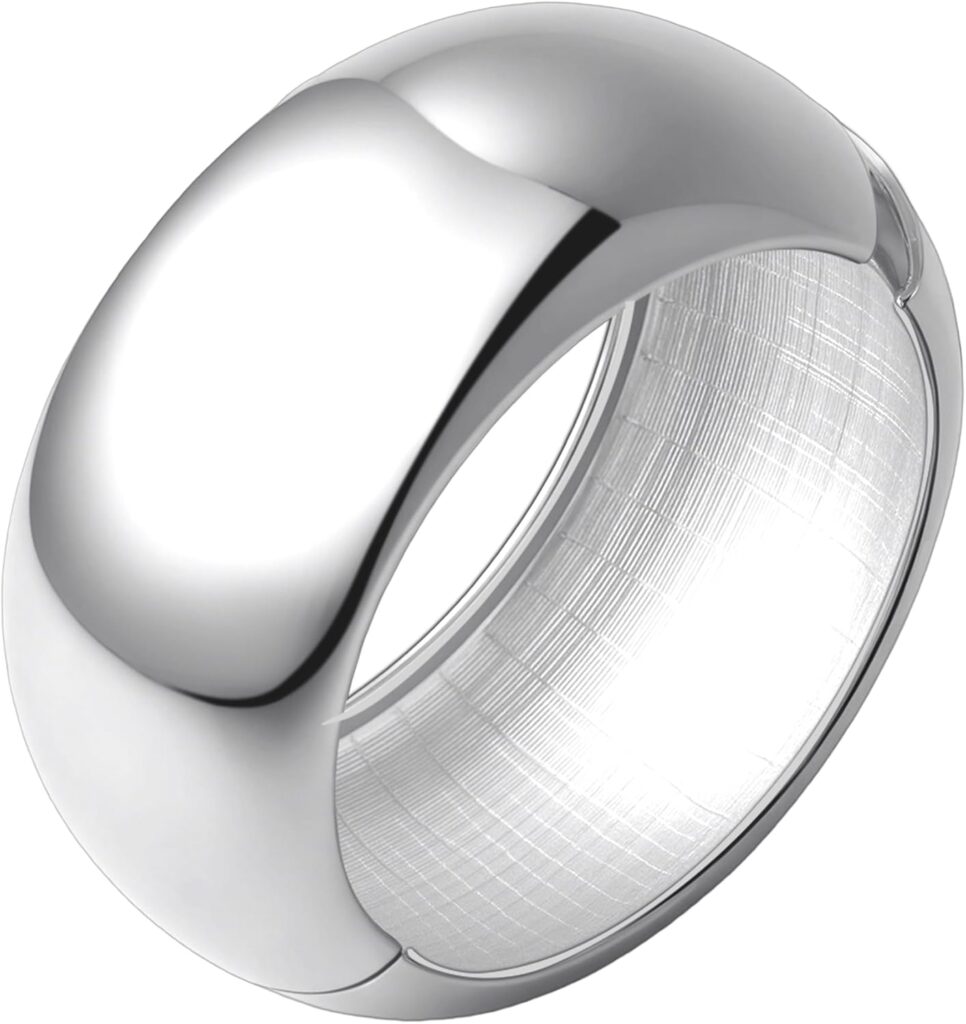 Gold/silver polished chunky bangle bracelet for women review photo