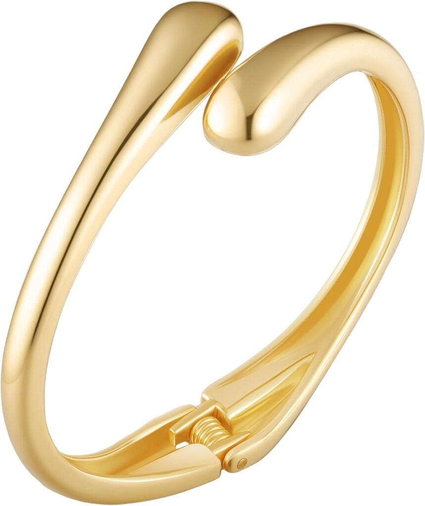 Gold/silver polished chunky bangle bracelet for women review photo