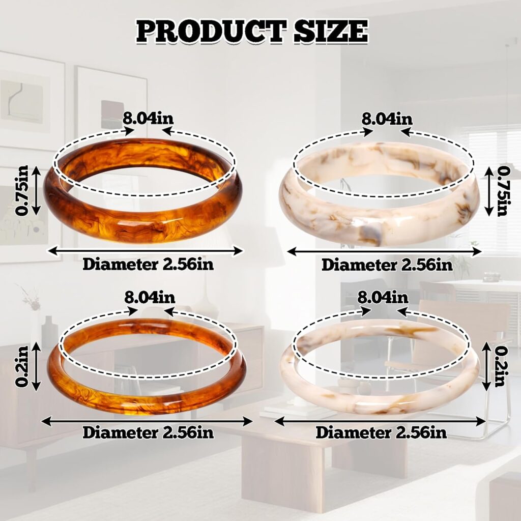 HOVEOX Acrylic Bangles Chunky Bracelets for Women Resin Bangles Bracelets for Women Resin Jewelry Acrylic Jewelry for Large Wrists Hoveox acrylic bangles chunky bracelets for women review photo