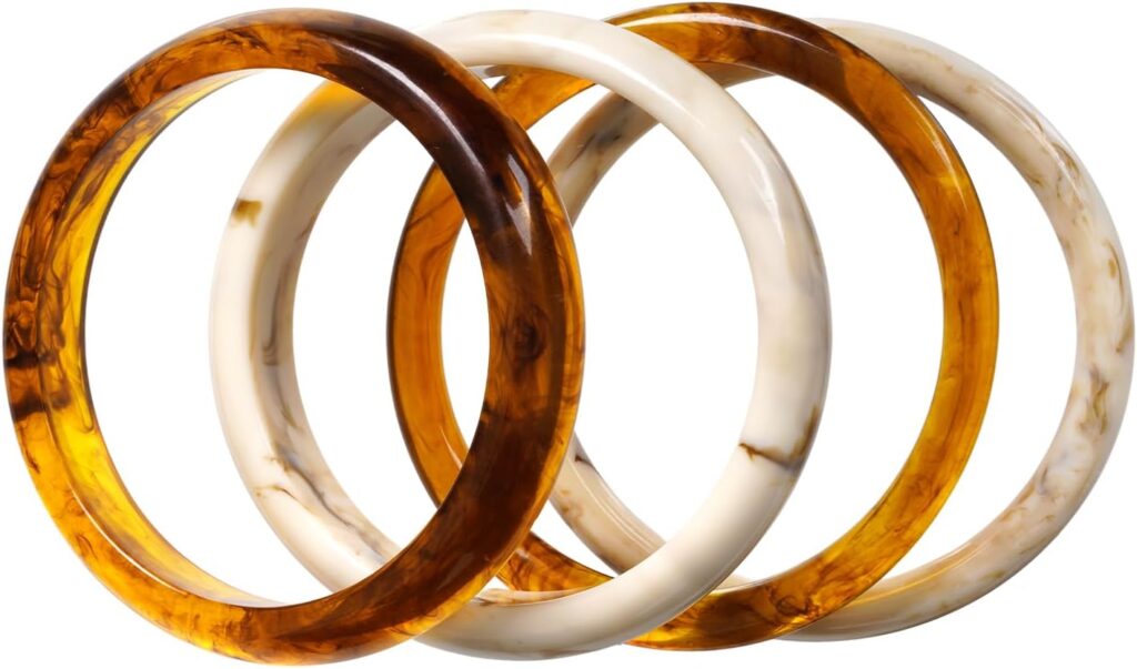 HOVEOX Acrylic Bangles Chunky Bracelets for Women Resin Bangles Bracelets for Women Resin Jewelry Acrylic Jewelry for Large Wrists Hoveox acrylic bangles chunky bracelets for women review visual