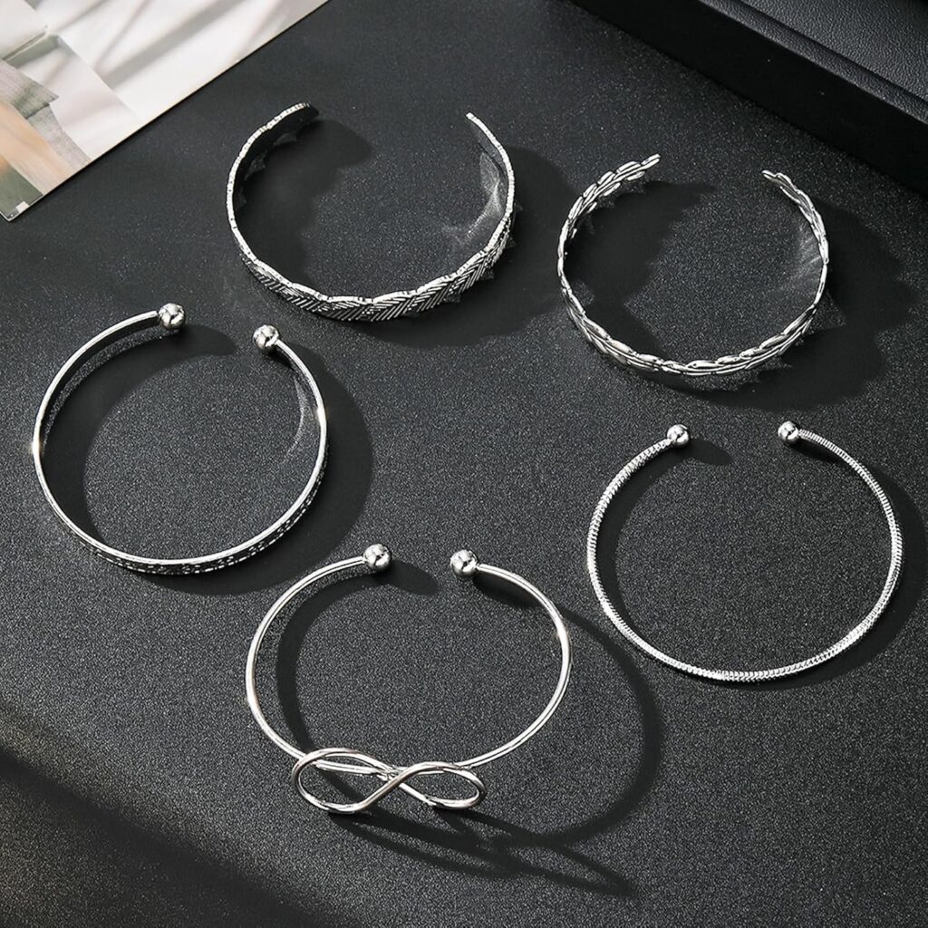 17if silver bangle bracelet for women review visual