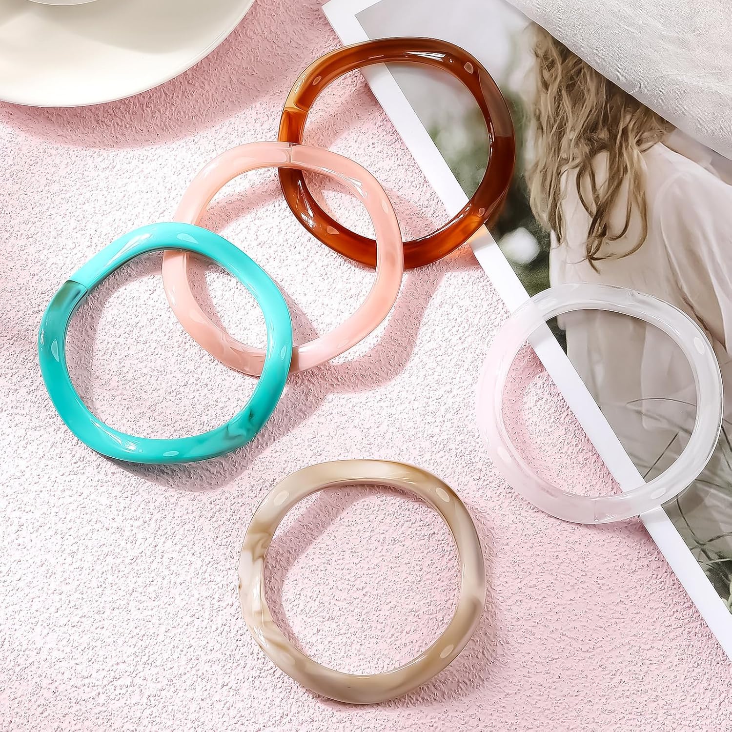 Colorful Resin Bangles Set review overview