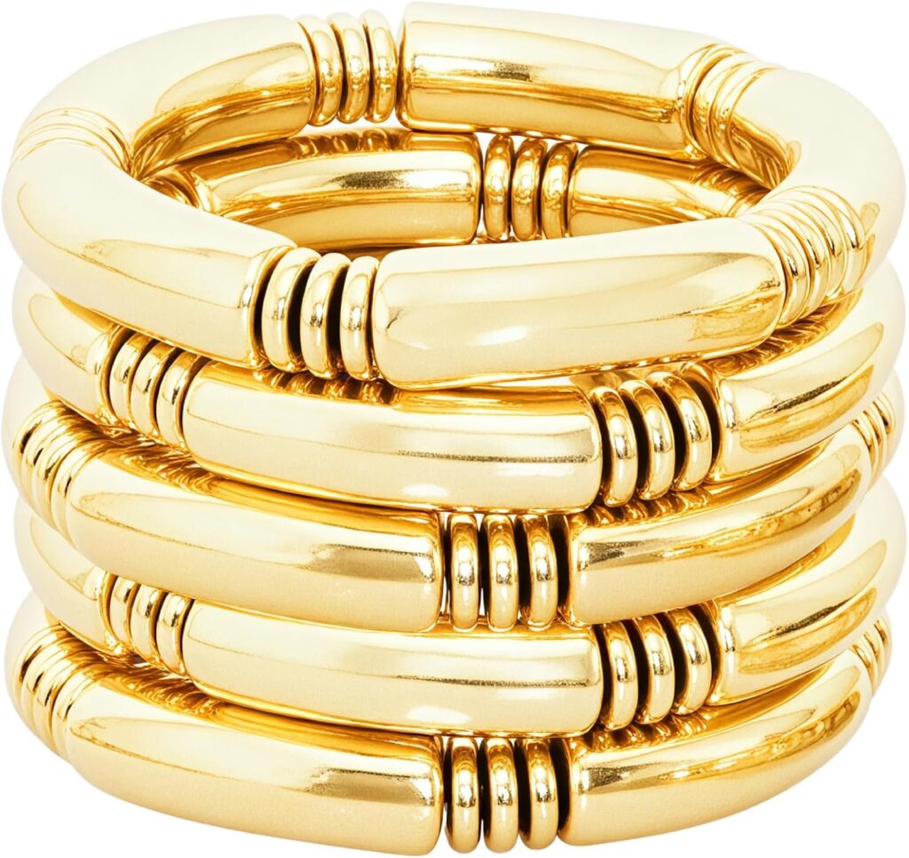 5pcs gold chunky bangles bracelets review photo